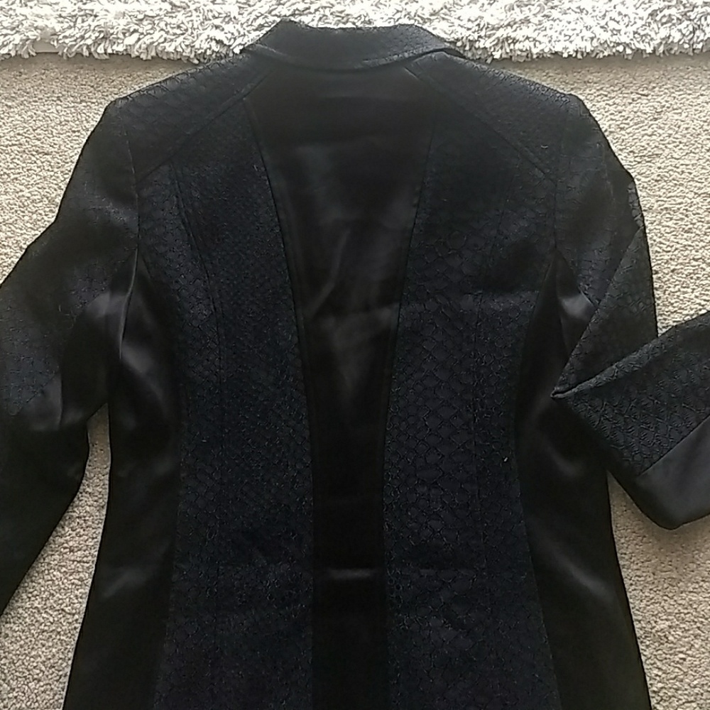 Cache Blazer Pantsuit Black Textured Snake Print - image 5